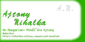 ajtony mihalka business card